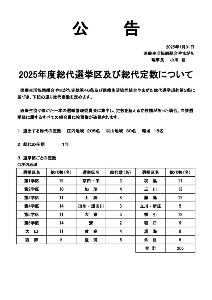 2025総代選挙区・定数公示のサムネイル